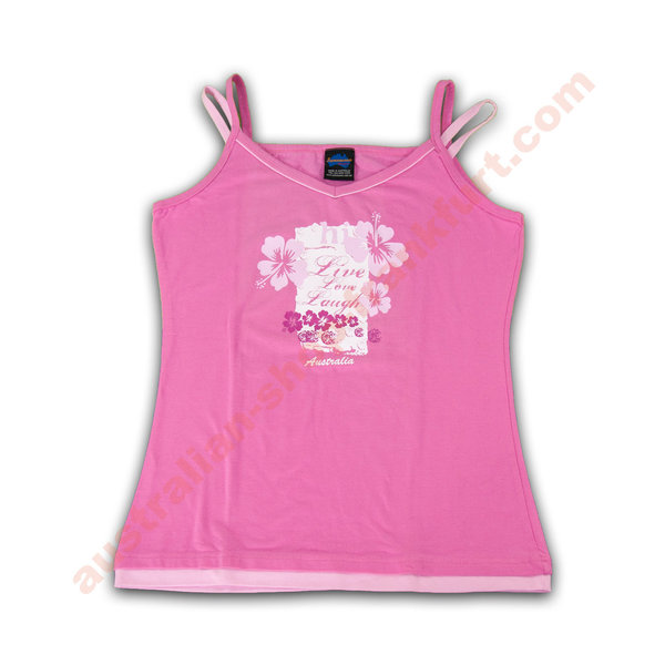 Spaghetti Träger-Shirt für junge Damen - Pink