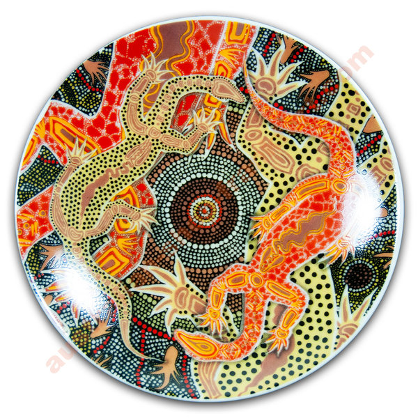 Teller- Aboriginal Motiv - Goanna 16cm