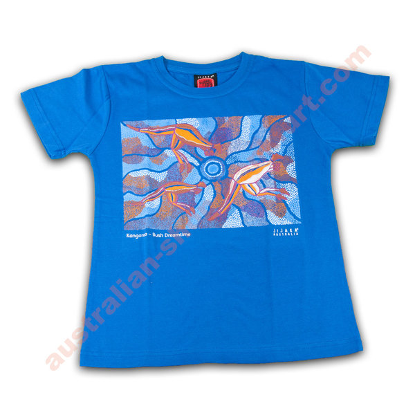 KINDER Tshirt- Motiv Aboriginal- royal blau
