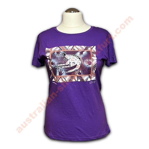 Tshirt - Ladies Fit T Shirt -Motiv Aboriginal-  violett