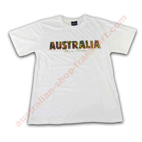 Tshirt -  Australiana - "Australia" - multicolor auf weiss