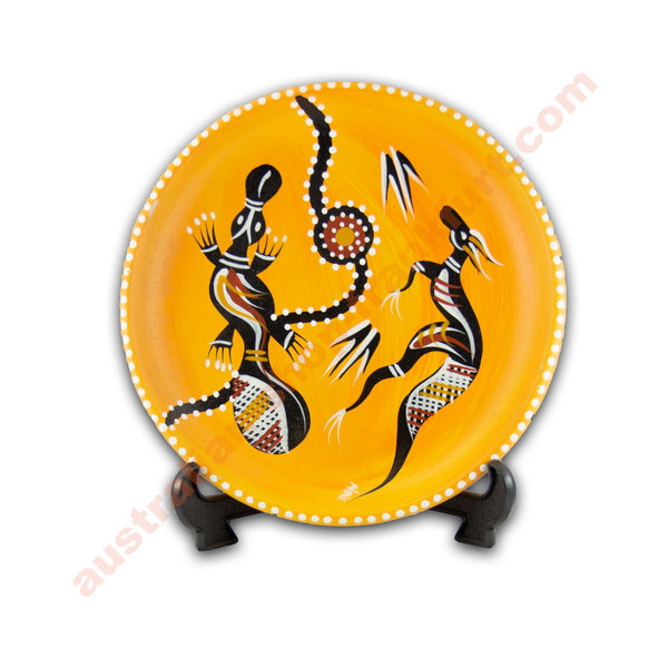 Keramik Schale - Aboriginal Art - orange