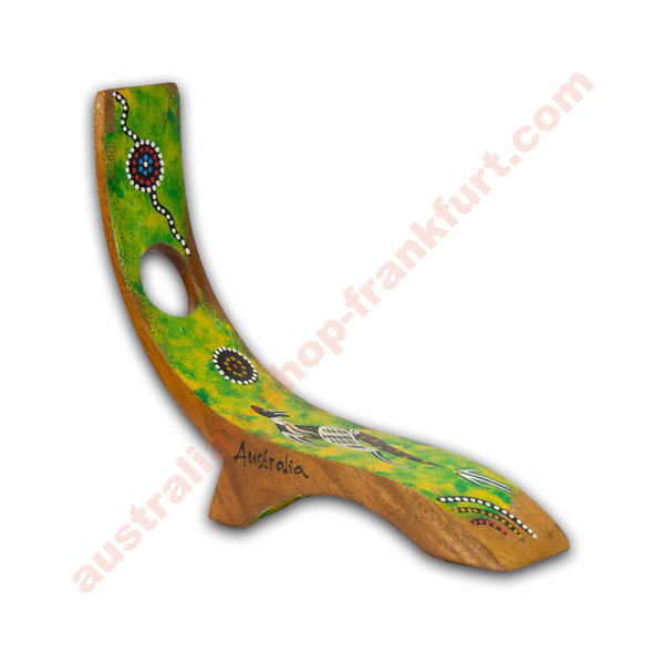 Winebottle holder - aboriginal handpainted - green