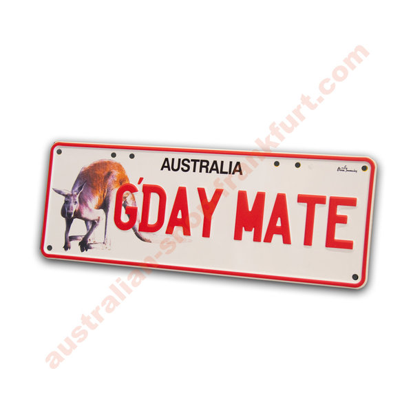 Number Plates - G'day mate with Kangaroo