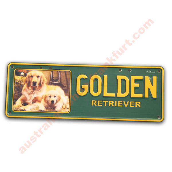 Number Plates - Golden Retriever
