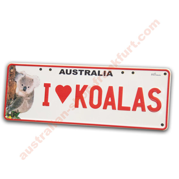 Number Plates - I love Koalas