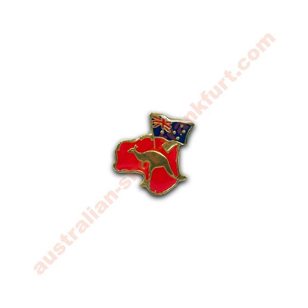 Pin - continent Australia red w.flag