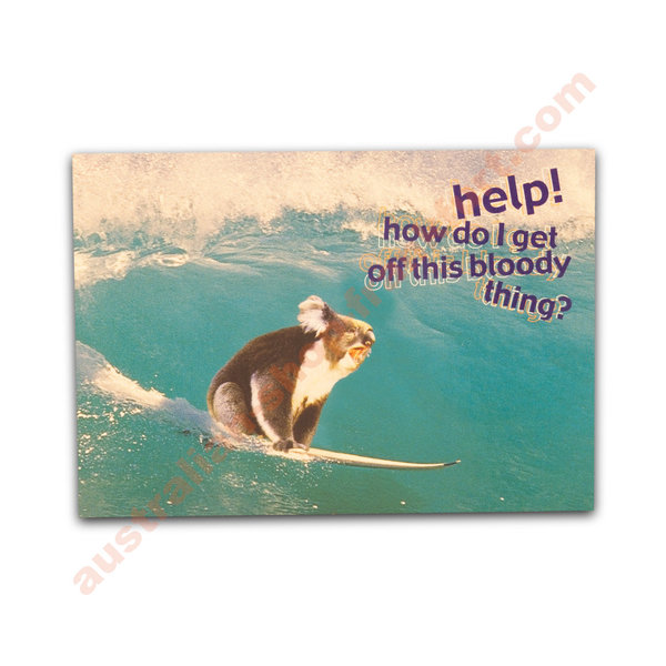 Postkarte - Koala Surfing