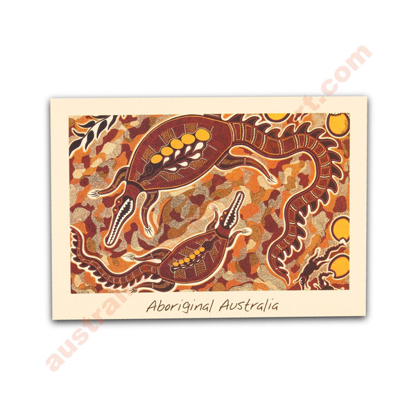Postkarte - Aboriginal Art - Crocodile Story
