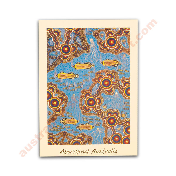 Postkarte - Aboriginal Art - Great Barrier Reef