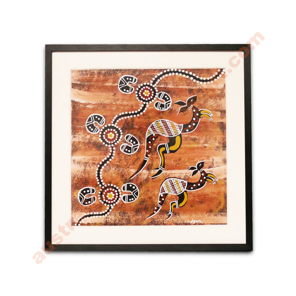 Bild4- Aboriginal Art auf Leinwand- Rahmen 30x30
