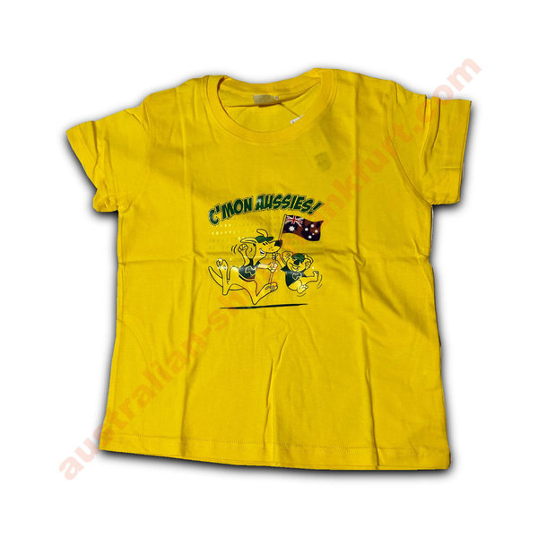 Kids T-Shirt -  C'mon Aussies! green & gold