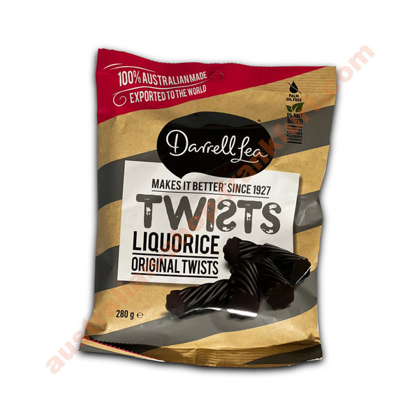 "Darrell Lea Liquorice Twists" - original black liquorice